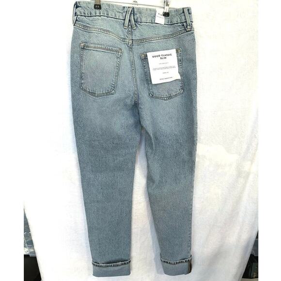 Good American Good Classic Slim Jeans Sz 8 29 Light Wash Skinny stretch - Picture 6 of 7